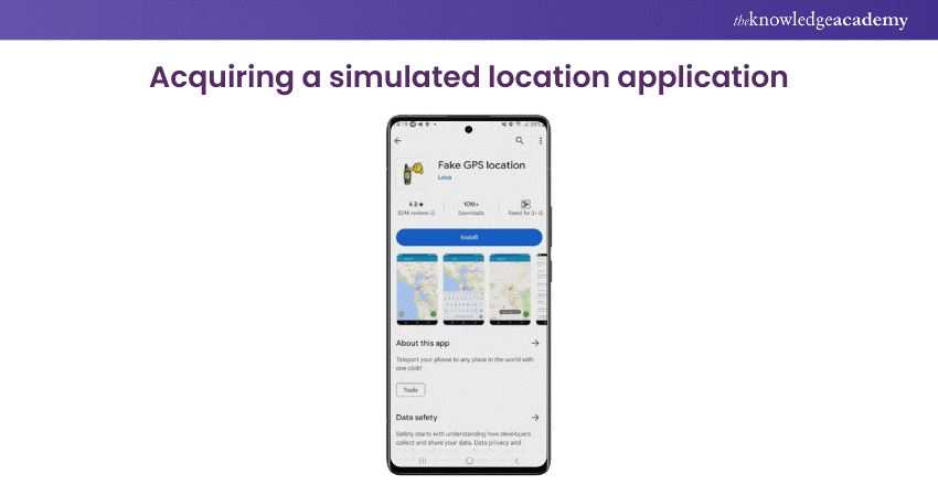 Acquiring a simulated location application