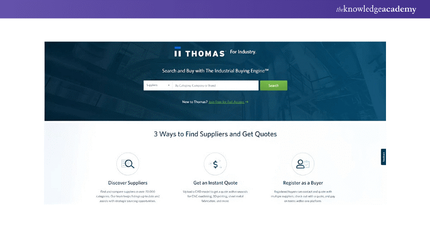 B2B Ecommerce Examples of ThomasNet