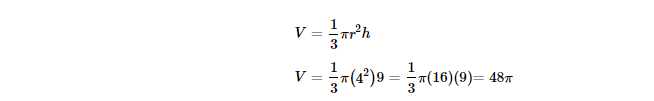 Calculating Volume in Terms of Pi 