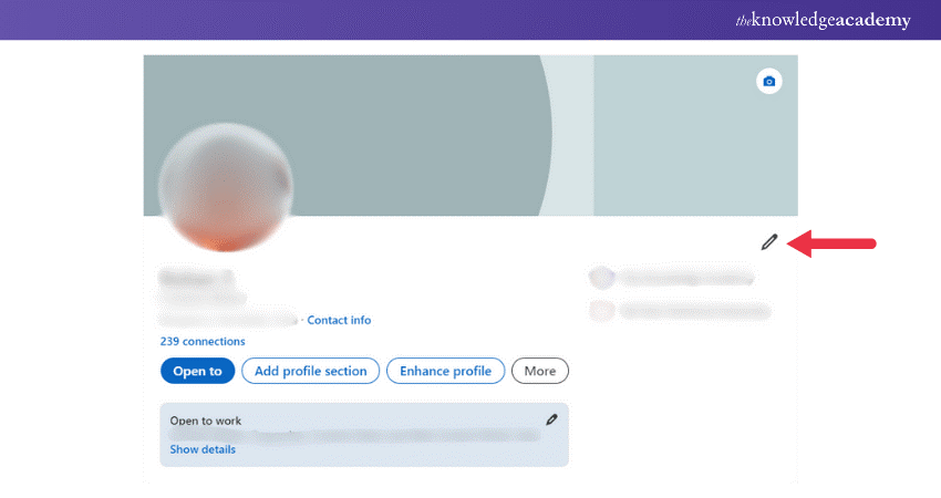 Click the pencil icon next to your profile picture 