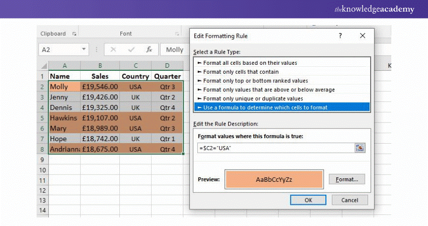 Conditional Formatting Example 