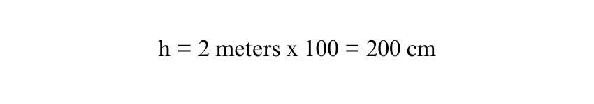 Converting 2 meters to centimeters