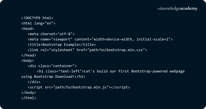 Load Bootstrap CSS and JS File in the HTML Document 