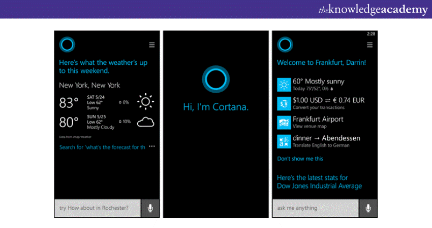 Cortana App Interface