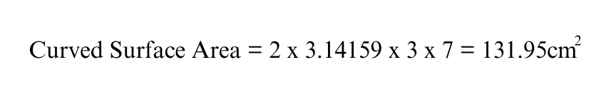 Curved Surface Area Calculation Example