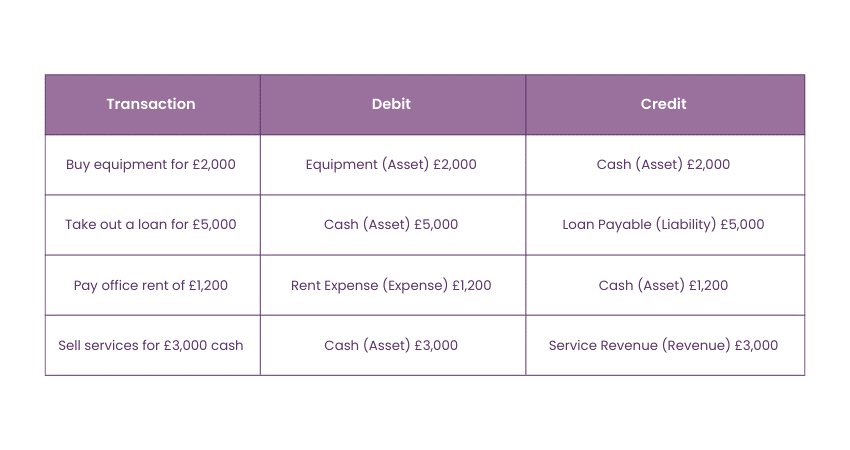 Double Entry Accounting Examples