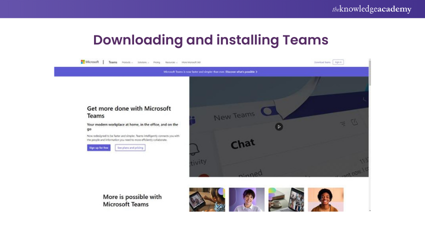 Downloading and installing Teams  