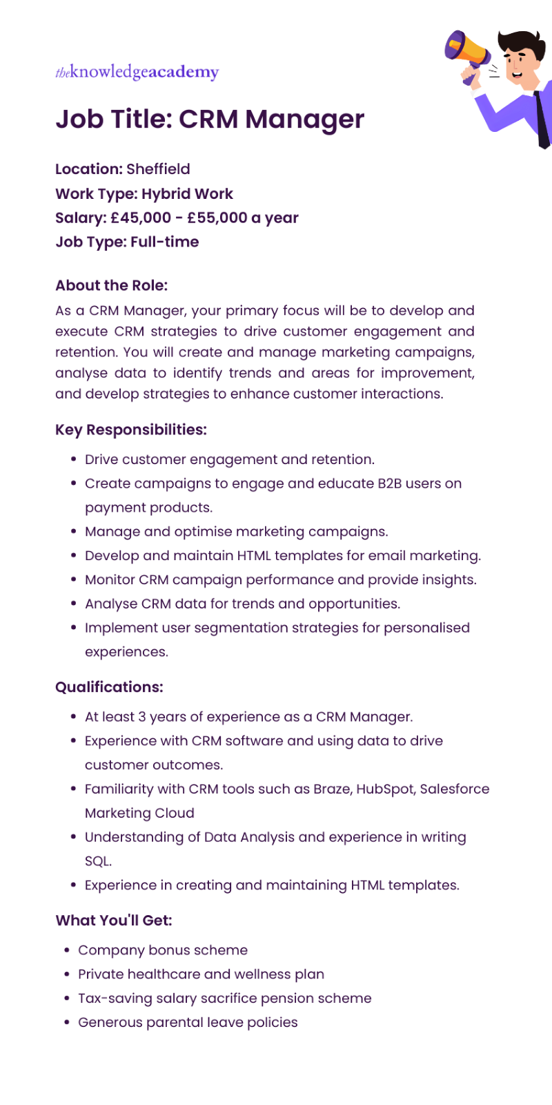 Example of CRM Manager Job Description