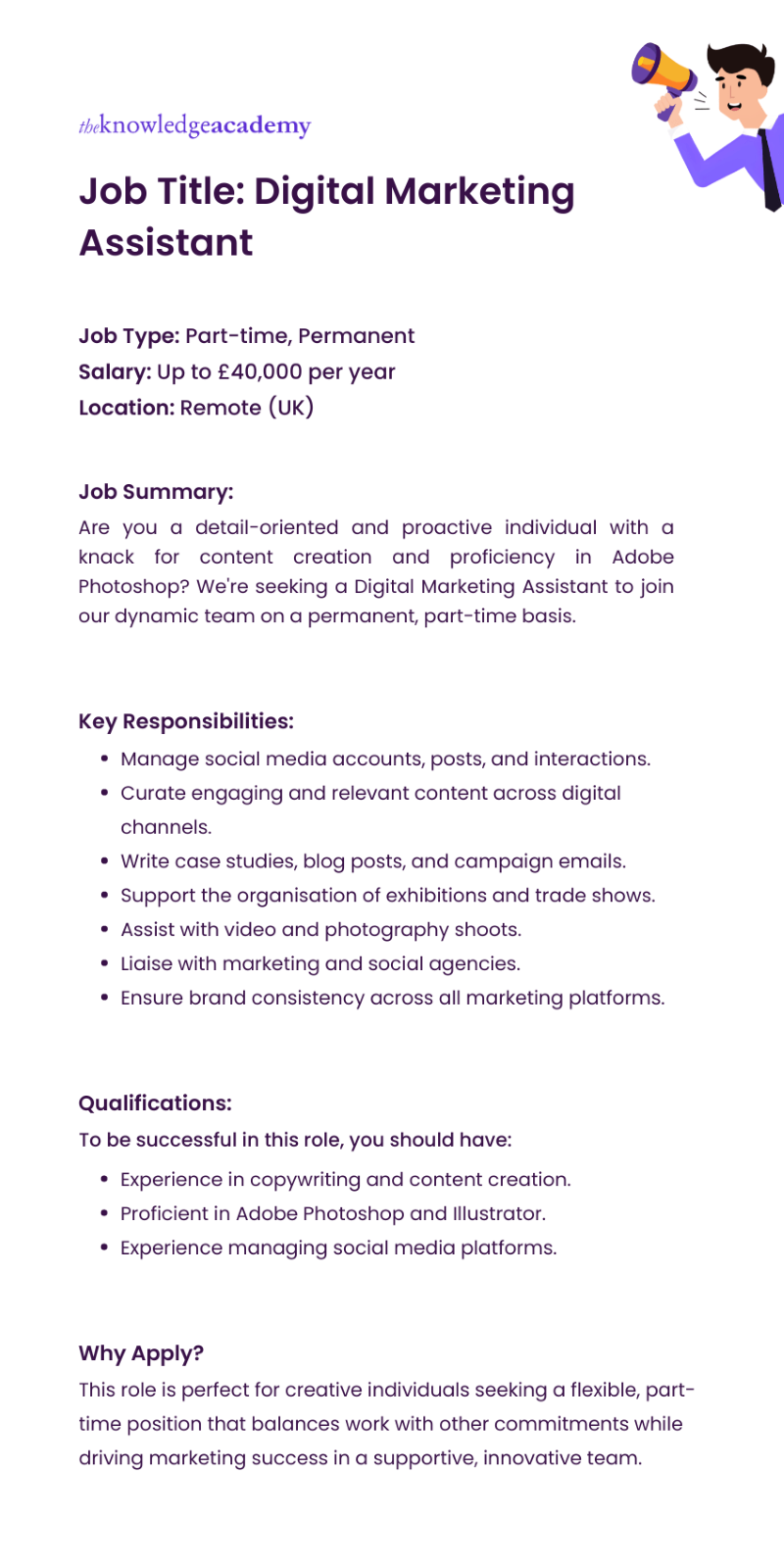 Example of Digital Marketing Job Description 