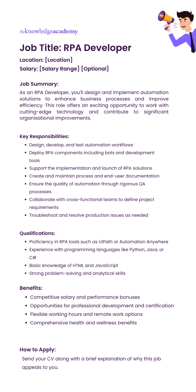 Examples of RPA Developer Job Description