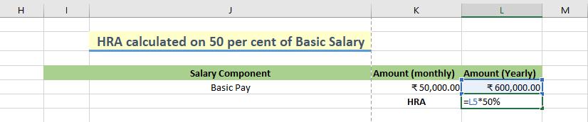 Final HRA as 50 per cent of basic salary