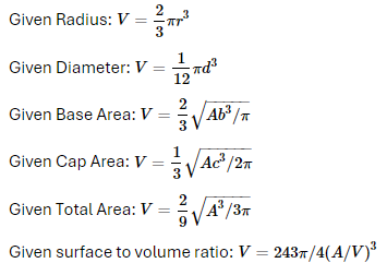  Formulas for the Volume of a Hemisphere