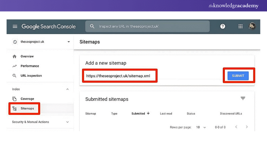 Google Search Console: Submit a Sitemap