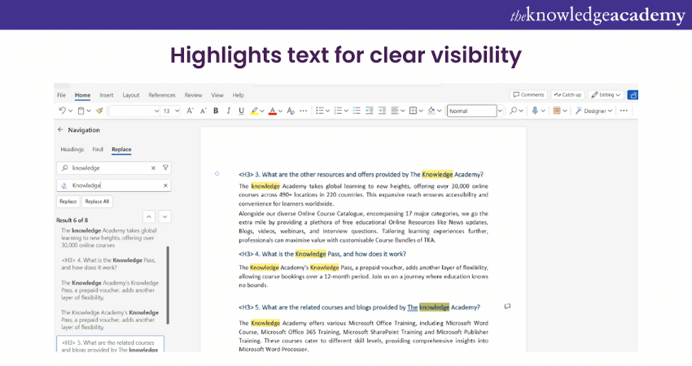 Highlights text for clear visibility