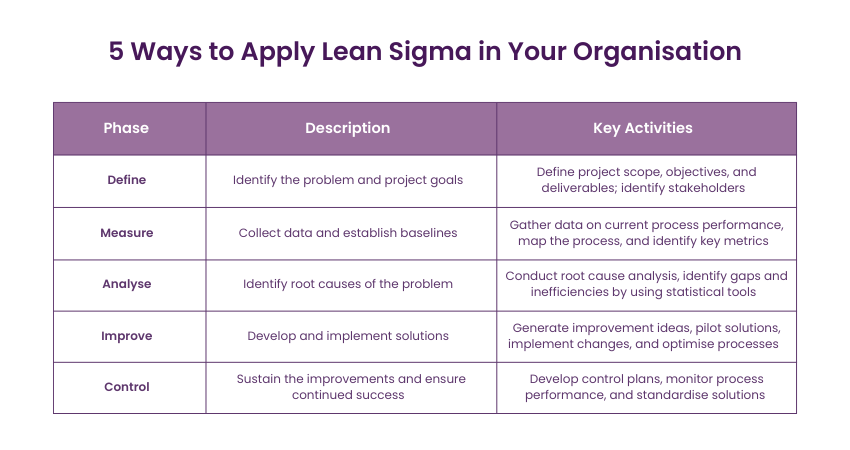 How to Apply Lean Six Sigma in Your Organisation