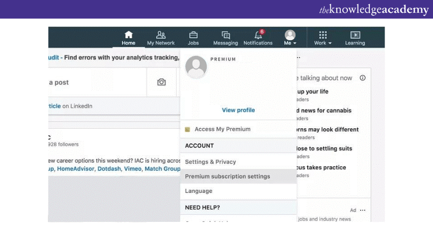 How to Cancel LinkedIn Premium Navigate to the Account tab