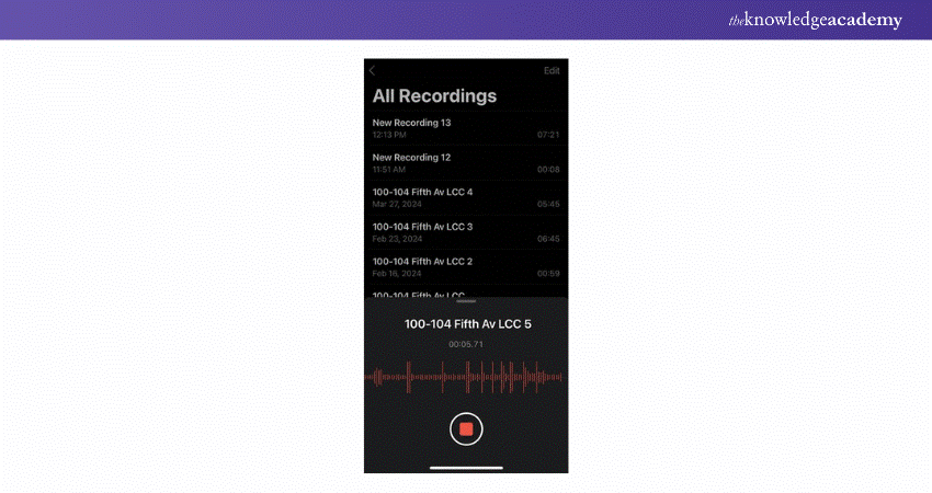 How to begin recording in the app