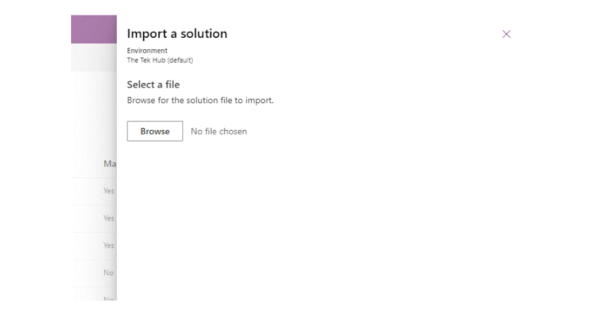 Importing solutions in Power Apps