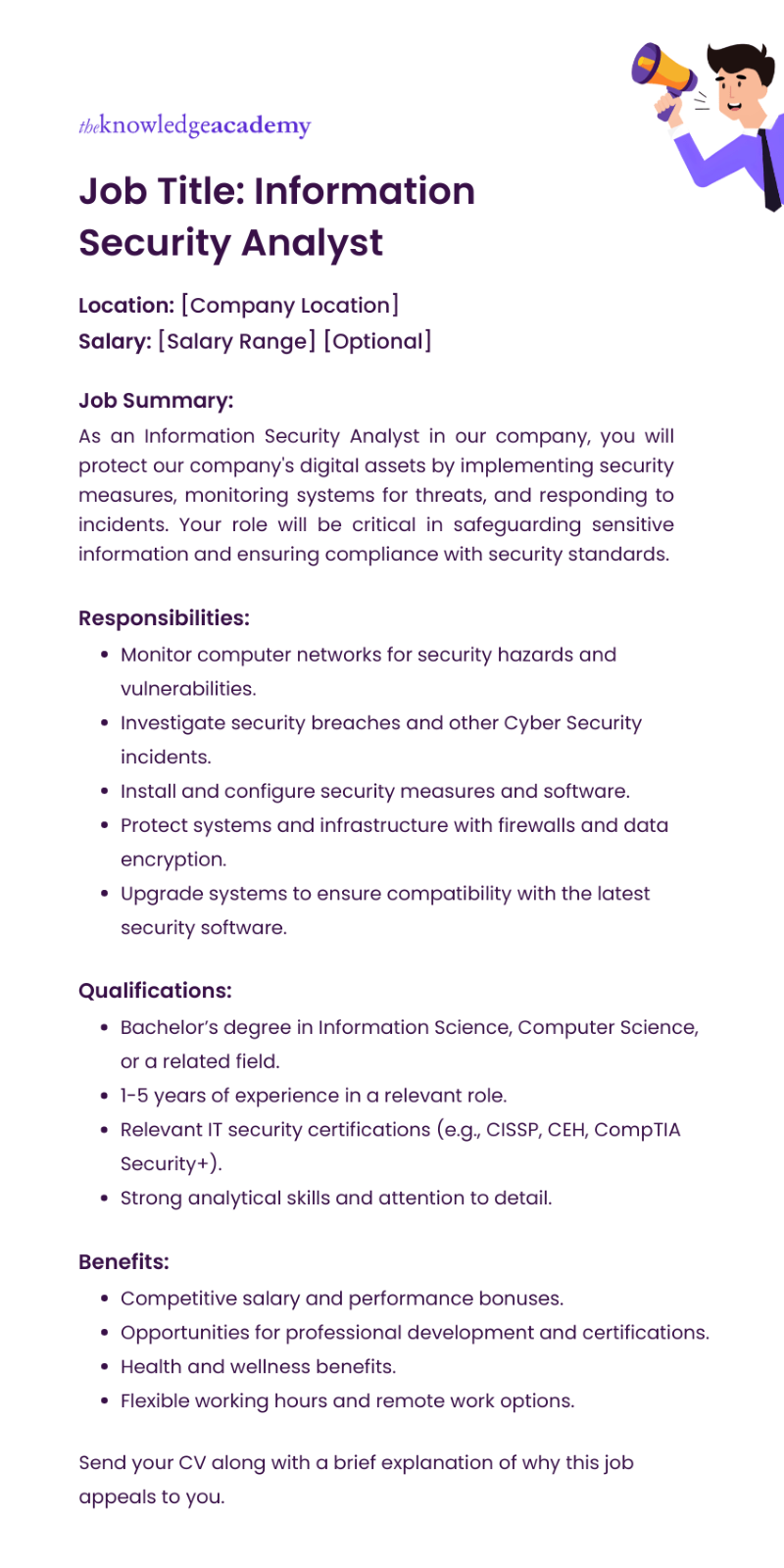 Information Security Analyst Job Description Template