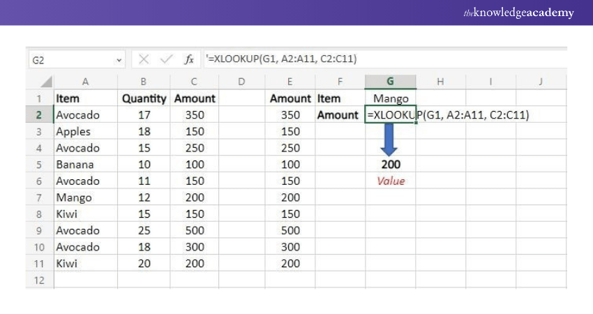 Microsoft Excel Formula: XLOOKUP