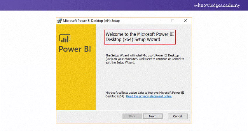 Microsoft Power BI Desktop’s (x32 or x64) Setup Wizard