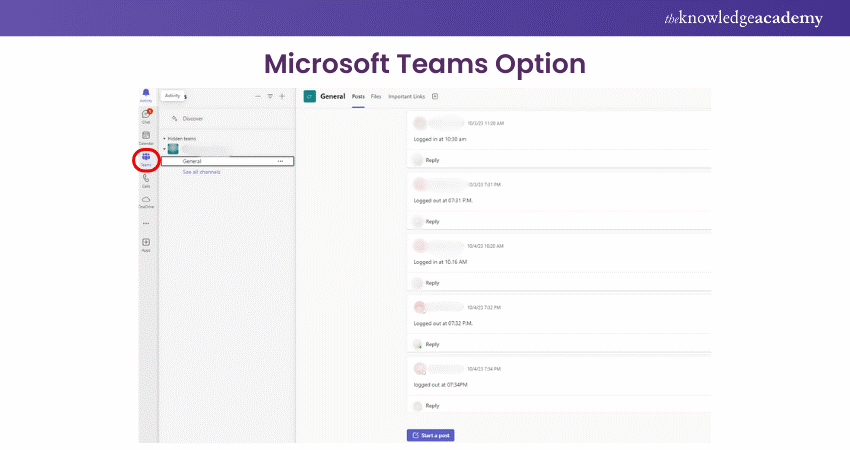 Microsoft Teams Option