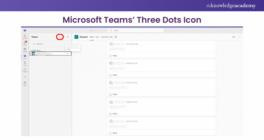 Microsoft Teams three dots icon