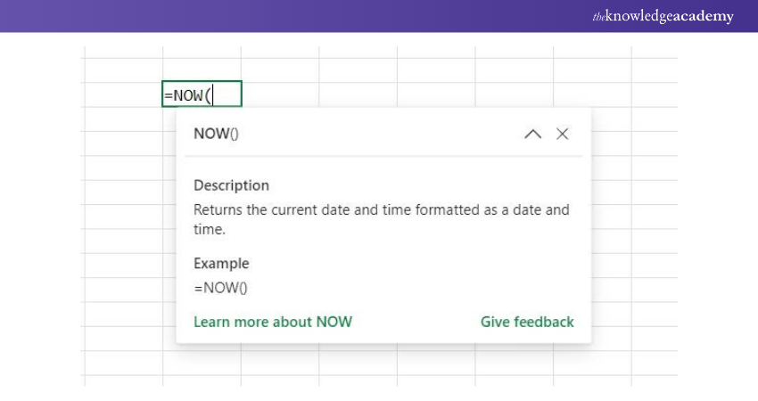 NOW() Microsoft Excel Formula 