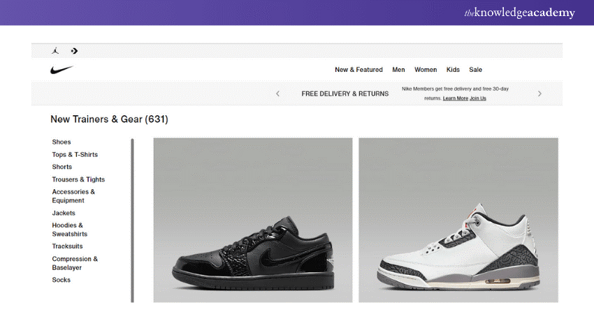 Nike’s Website Design