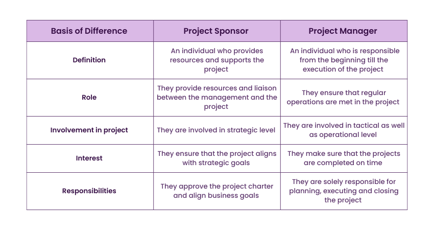 Project Sponsor vs. Project Manager