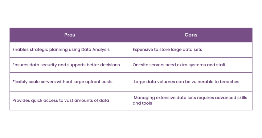 Pros and Cons of Using Big Data Storage