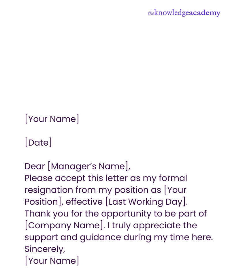 Resignation Letter Templates