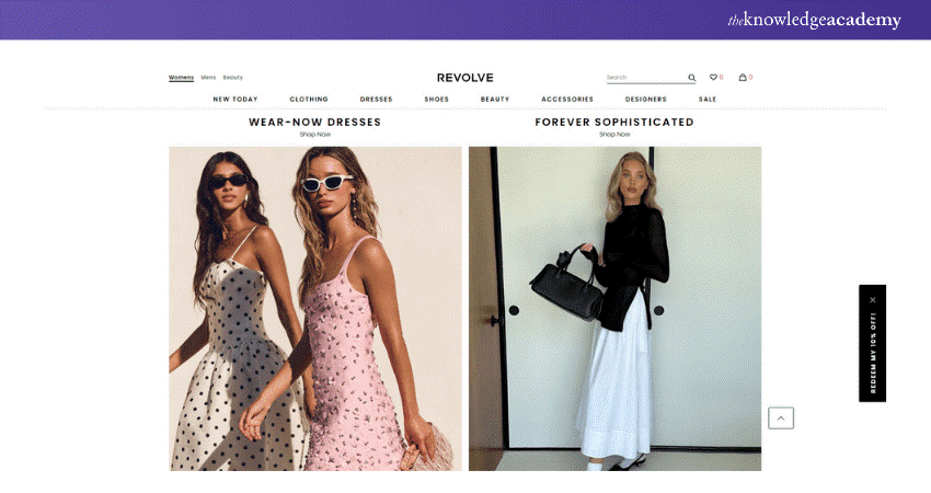 Revolve’s Website Design