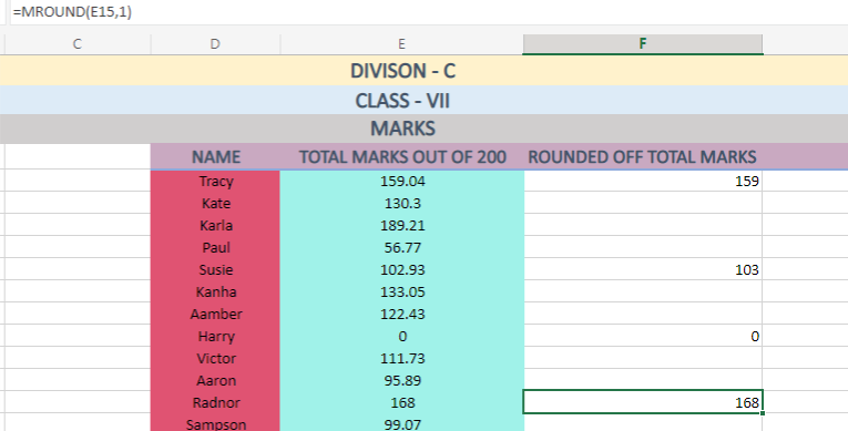 Rounding the whole numbers