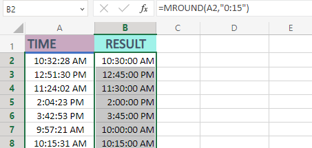 Rounding minutes