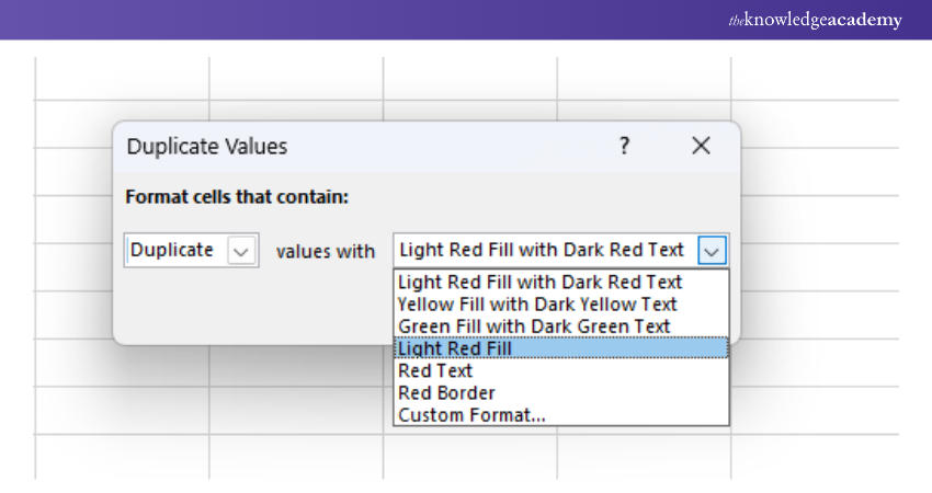 Select formatting colour