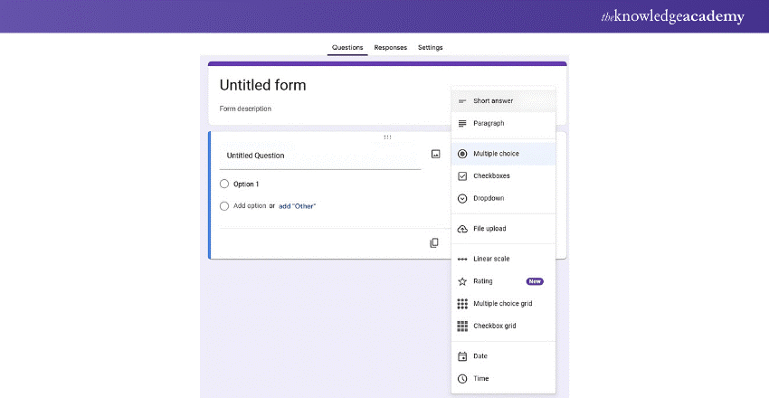 Selecting Question Type