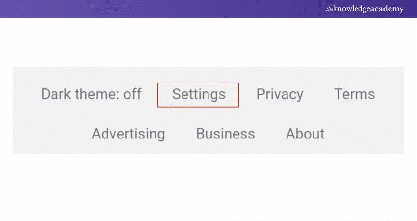 Settings Option in Google on Mobile