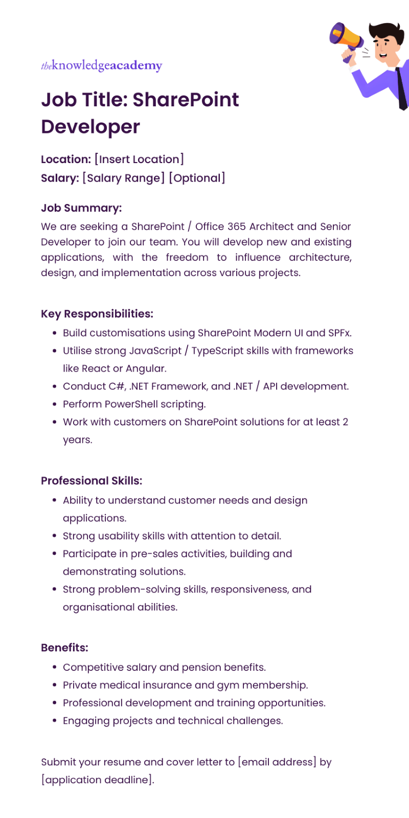 SharePoint Developer Job Description Example