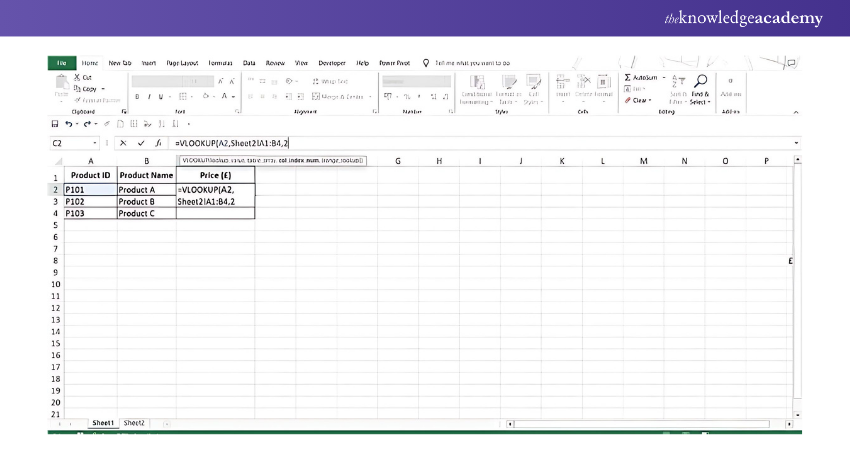 Specify the column index number