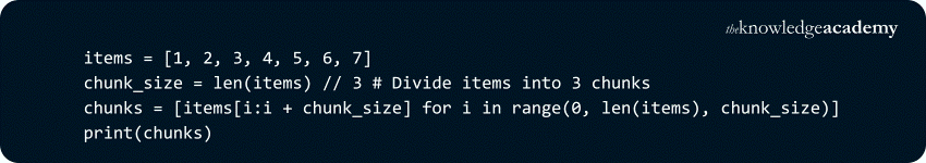 Splitting up a Sequence into Equal Parts Input