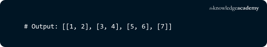 Splitting up a Sequence into Equal Parts Input