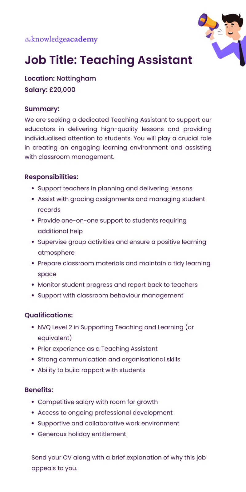 Teaching Assistant Job Description 