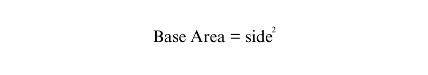 The Formula for the Volume of a Square Based Pyramid 