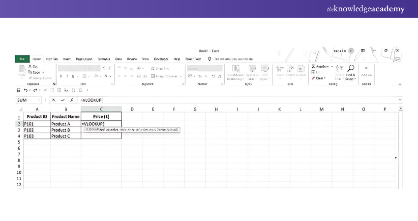 Type VLOOKUP Formula