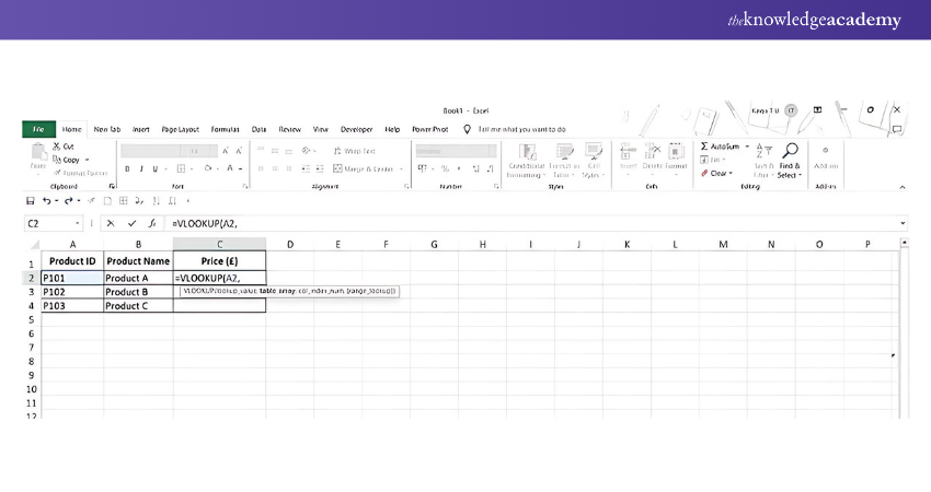 Type VLOOKUP Value