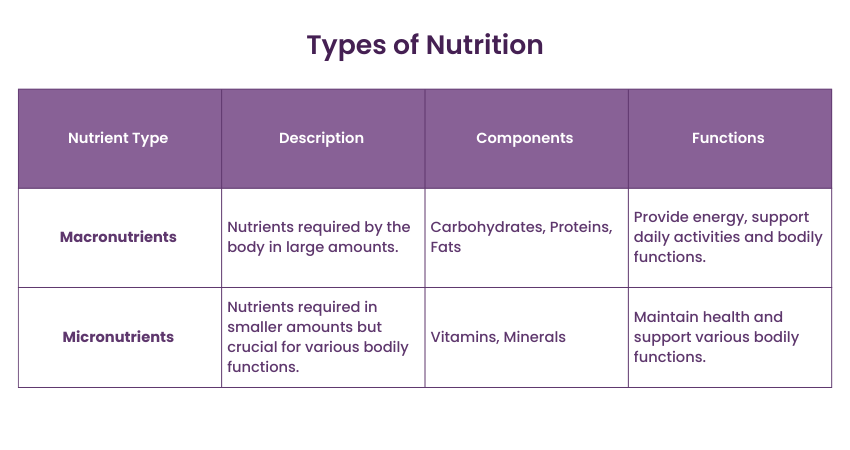 Types of Nutrition