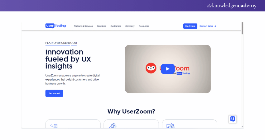 UI of UserZoom