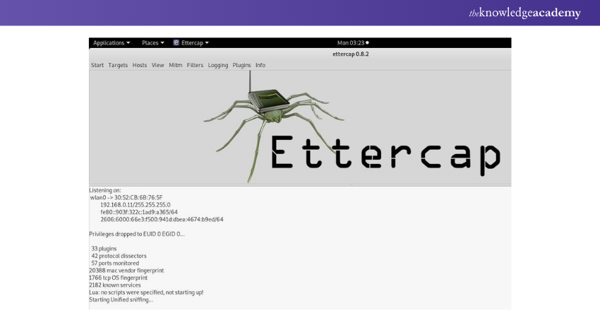 User Interface of Ettercap