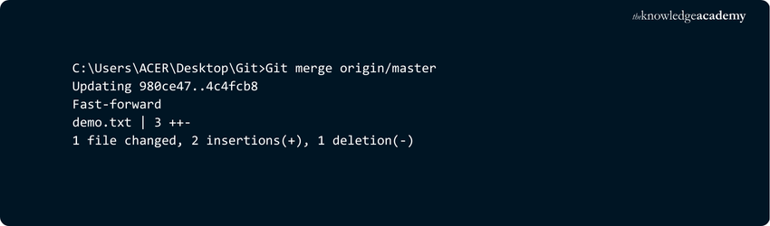 Using the Git Merge original command